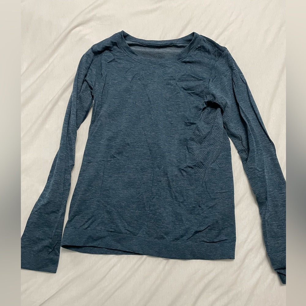 Lululemon Swiftly Tech Long Sleeve Size 4 Black/Desert Teal
